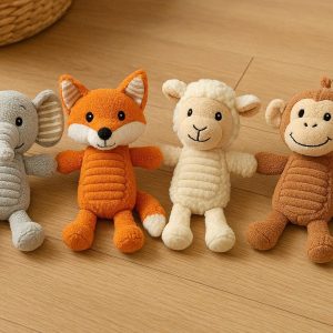 Squeaky Plush Dog Toys with Crinkle Paper Soft Fabric Chew Toy for Puppies and Small Medium Breeds Interactive Fetch Play Boredom Relief